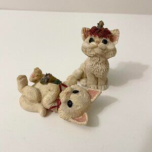 Vtg 1992 Kathy Wise Cats Kittens with Mouse Enesco Flaws